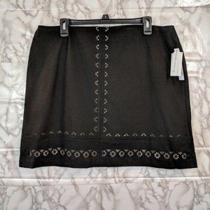 Amanda & Chelsea | laser cut ponti skirt